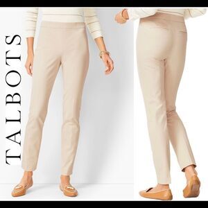 TALBOTS CHATHAM ANKLE PANTS Beige Cream Sz 6